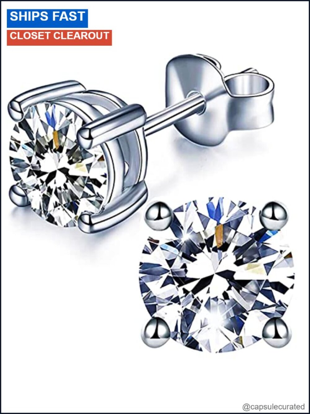 Moissanite Stud Earrings 3ct Sterling Silver Dangle Earrings for Women